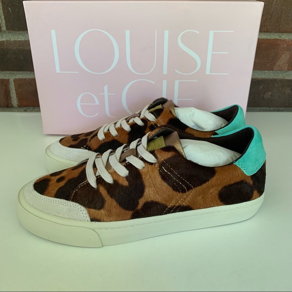 Louise Et Cie Baraz Women's Leather Animal Print Low Top Fashion Sneakers US 7 M - Picture 4 of 9